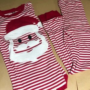 Children’s Place Kids Size 10 Striped Santa Snug Fit Cotton Pajamas - Red